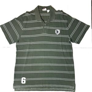 Vintage Aeropostale Men’s Medium Green Striped Polo‎ Shirt Casual Cotton Y2K 90s